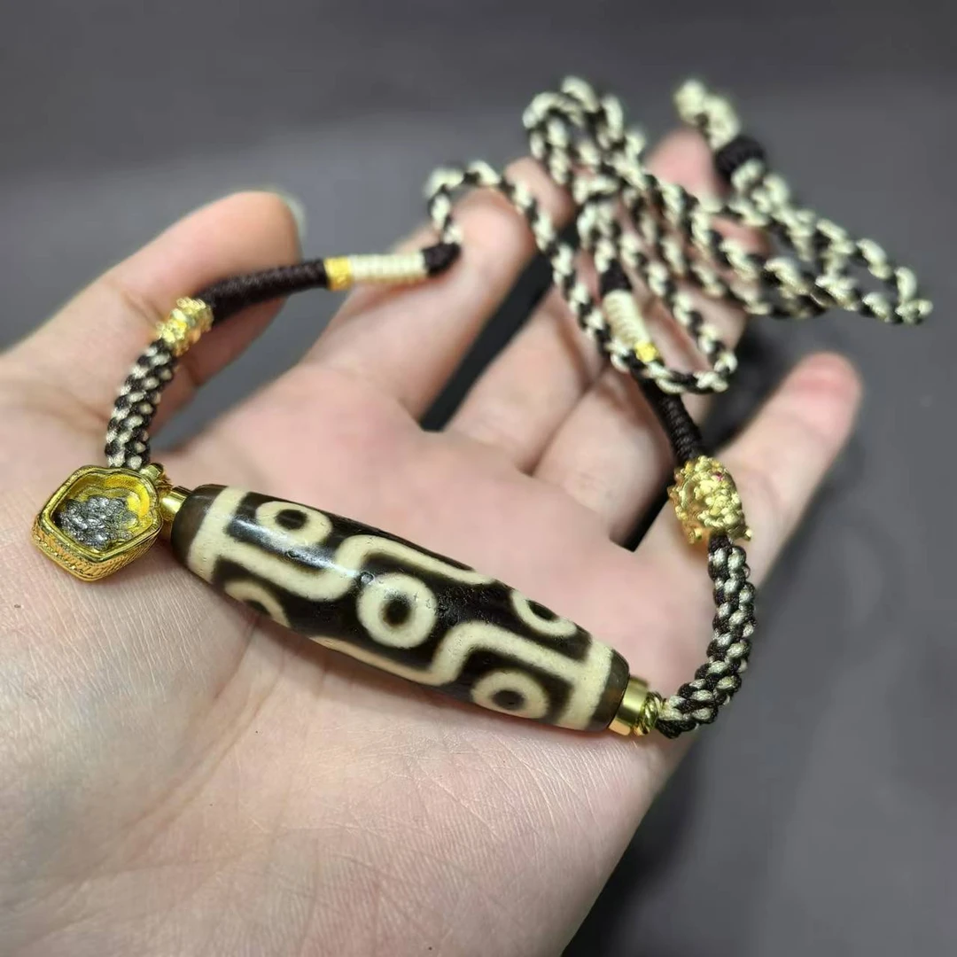 【天赐精选】TC83108-玛瑙diy脖挂（九眼）-多样性发其一-13*47mm