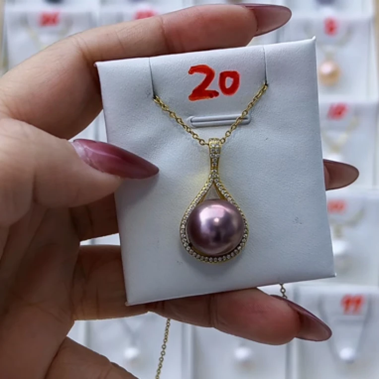 s925天然淡水珍珠13-14mm