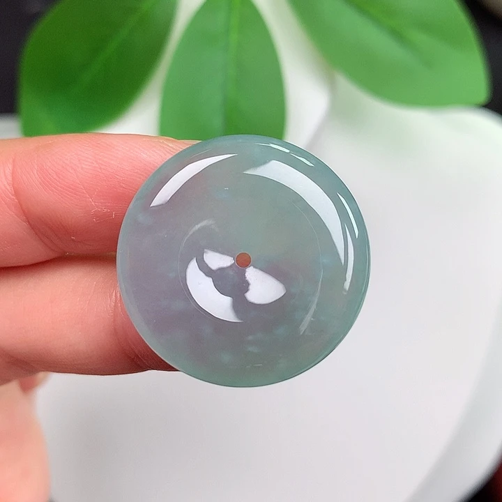颈饰未镶嵌翡翠平安扣 25.7x4.8mm