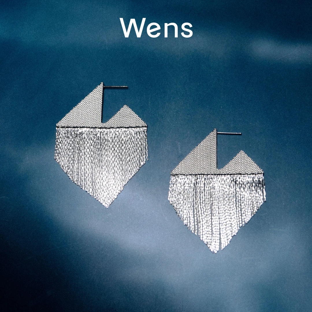 Wens/吻斯 铜合金耳饰 「方枪枪推荐」菱形流苏链条耳环时尚百搭