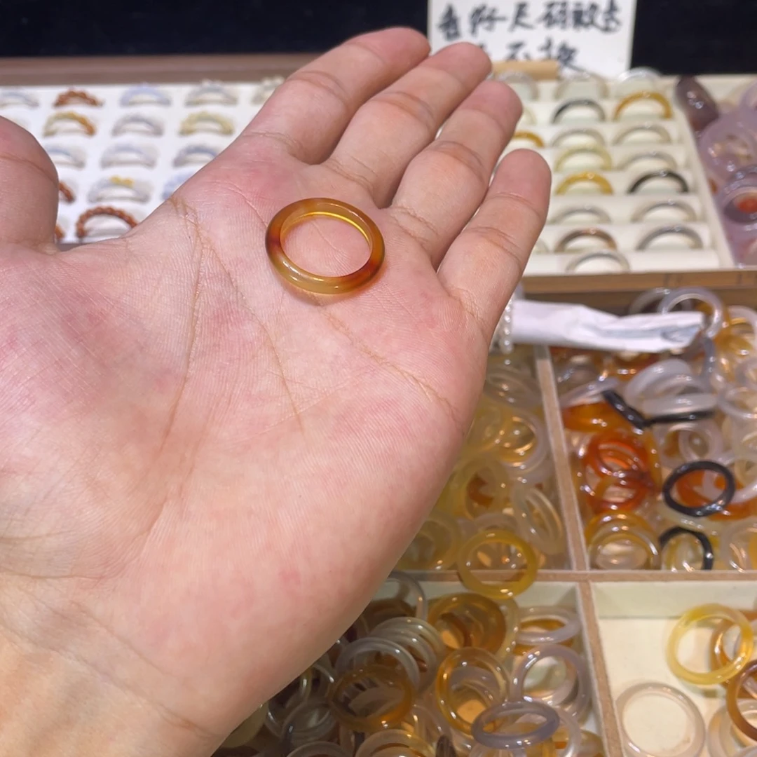 玛瑙/玉髓戒指未镶嵌10号港17