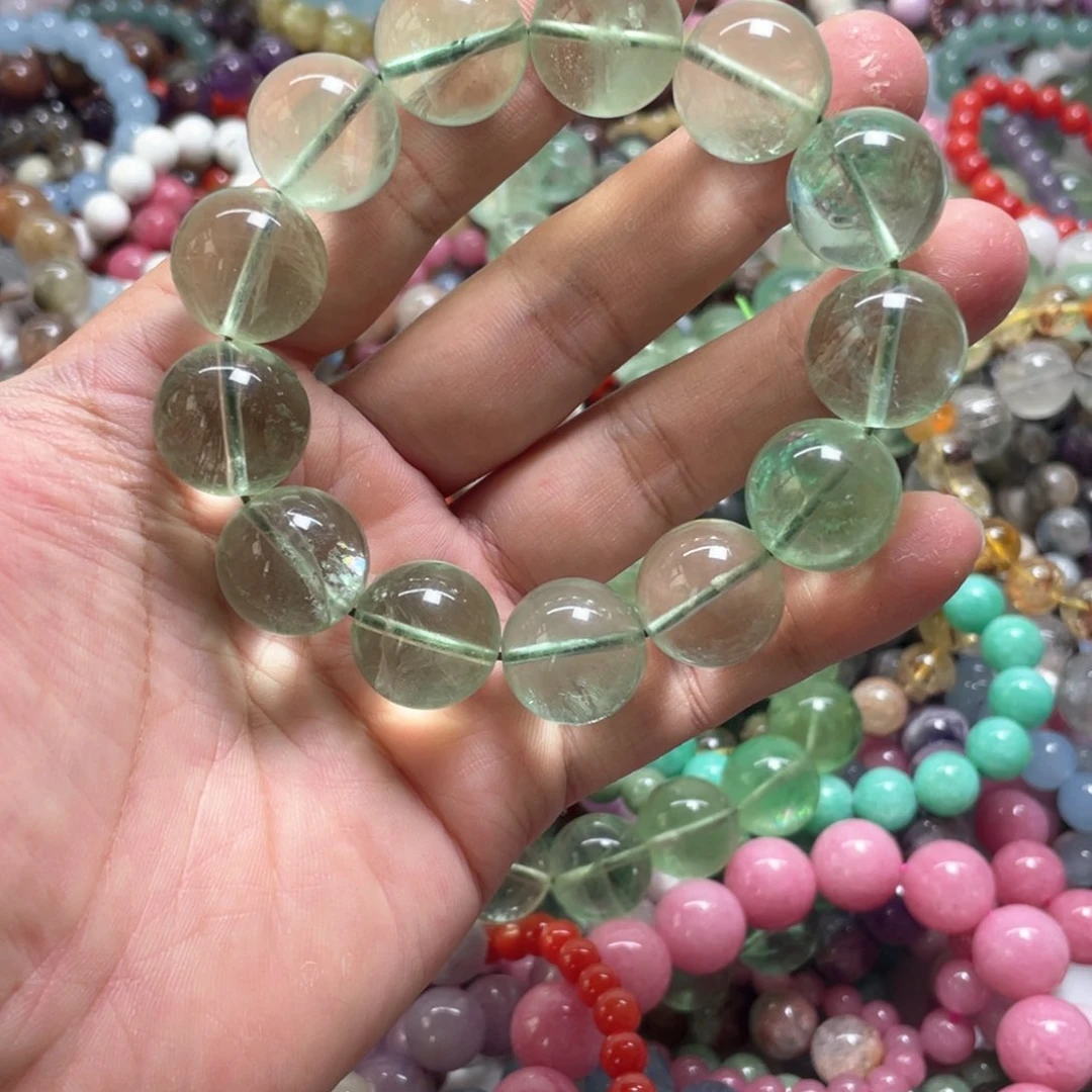 银S925镶嵌手链烟晶