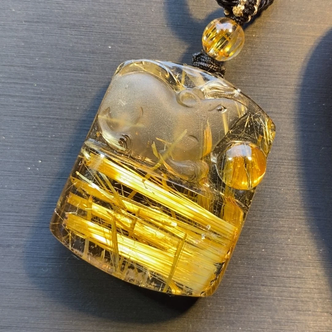 水晶未镶嵌颈饰钛晶鼠来宝吊坠