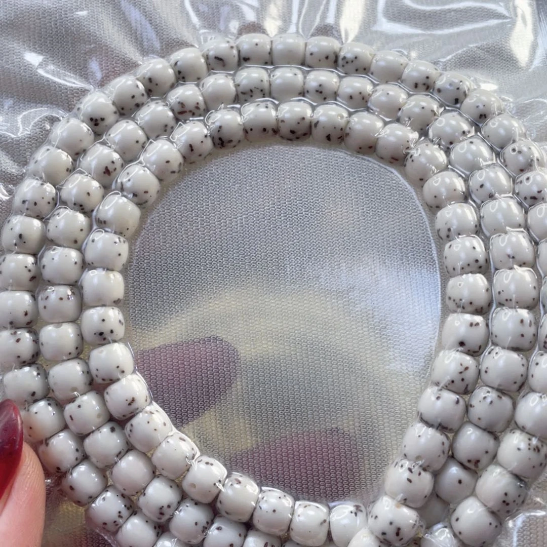 星月菩提吊坠原生态骨瓷白长链6/7一物一图