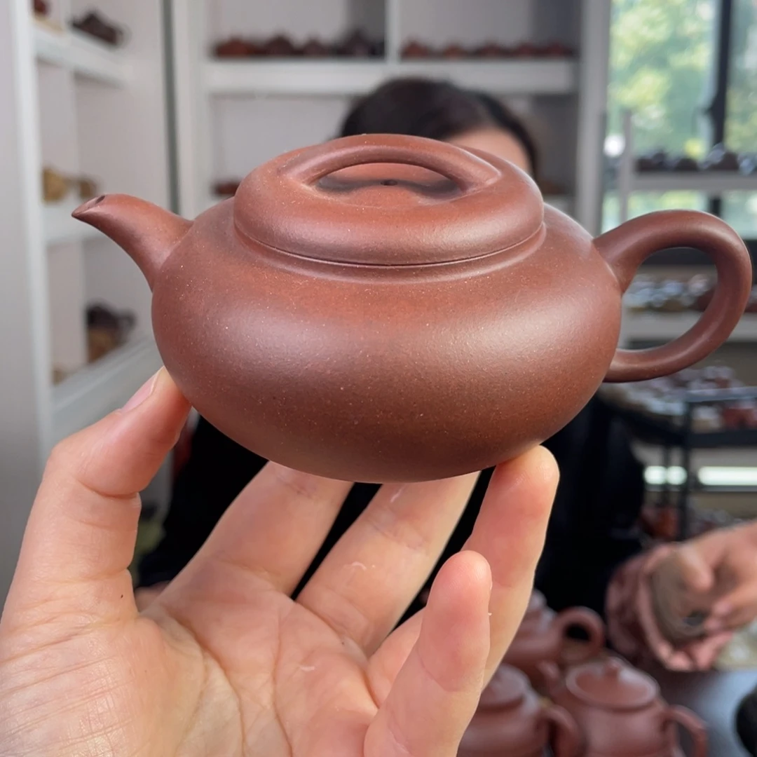 紫砂茶壶底槽清过桥扁腹180cc