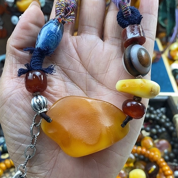 未镶嵌项链蜜蜡项链