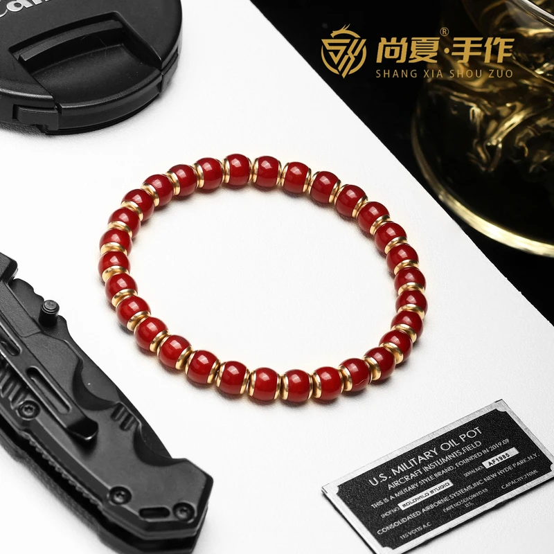 尚夏7MM朱供菩提精工镶嵌手串男女款时尚百搭