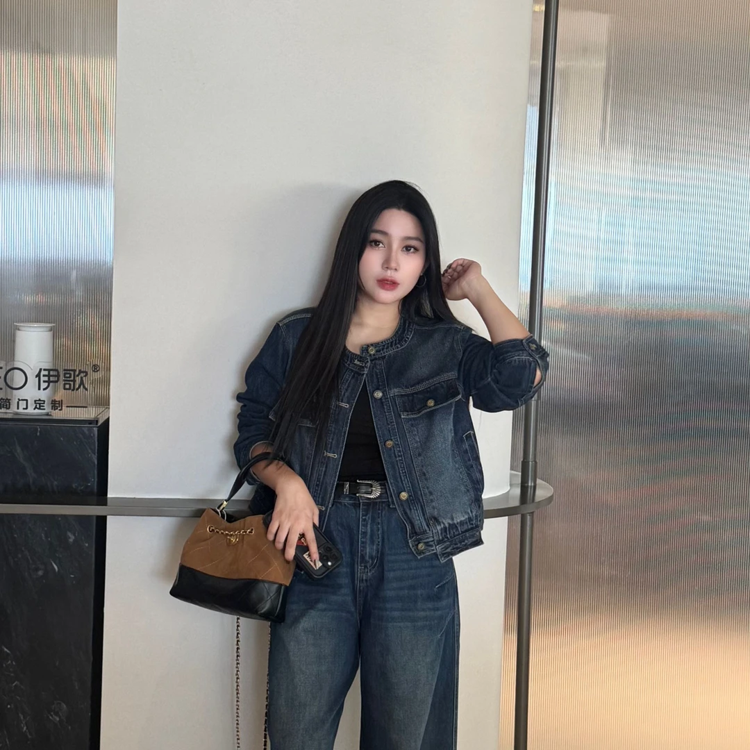 65110秋季新款女装复古牛仔外套宽松显瘦百搭夹克上衣女潮
