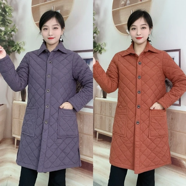 暖和大棉袄妈妈冬季加绒加厚保暖中长款棉衣外套时尚洋气棉袄风衣