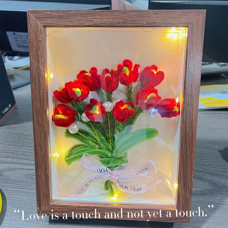 diy手工相框摆件扭扭棒玫瑰花束高级材料包520情人节创意生日礼物