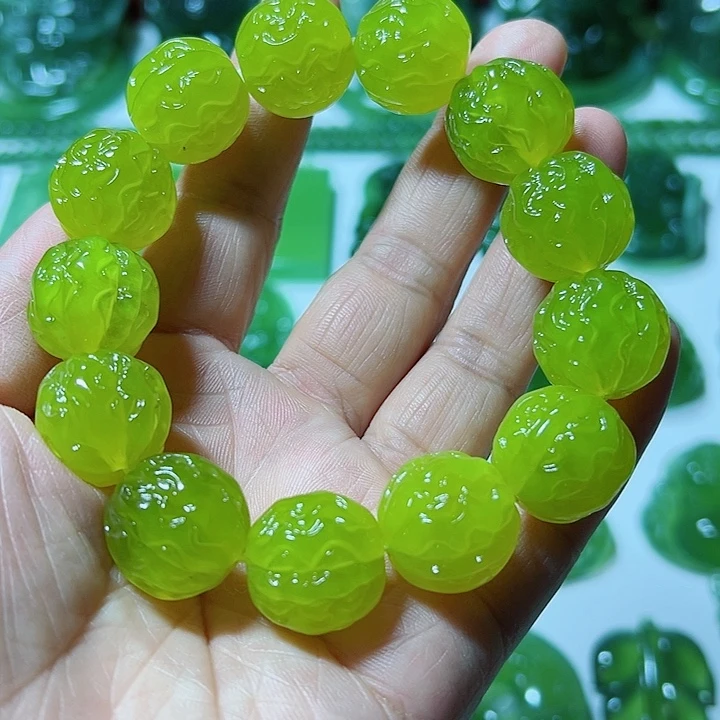 蛇纹石玉合金手链