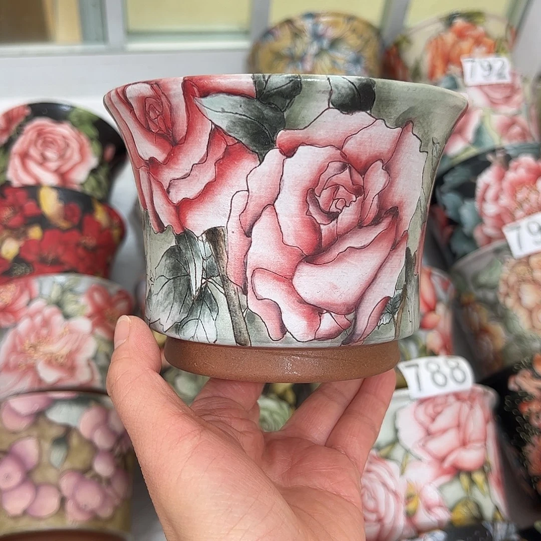 景德镇炫彩手绘口13高10