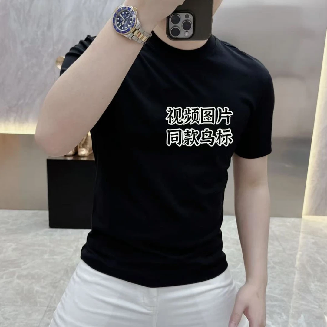 2025新款时尚潮流运动休闲男士百搭宽松型圆领弹力短袖高品质T恤