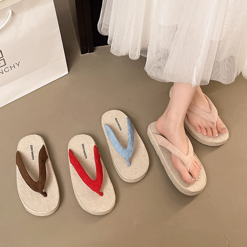 复古防滑高级感夹趾人字拖鞋女夏外穿2025新款沙滩百搭配裙子凉拖