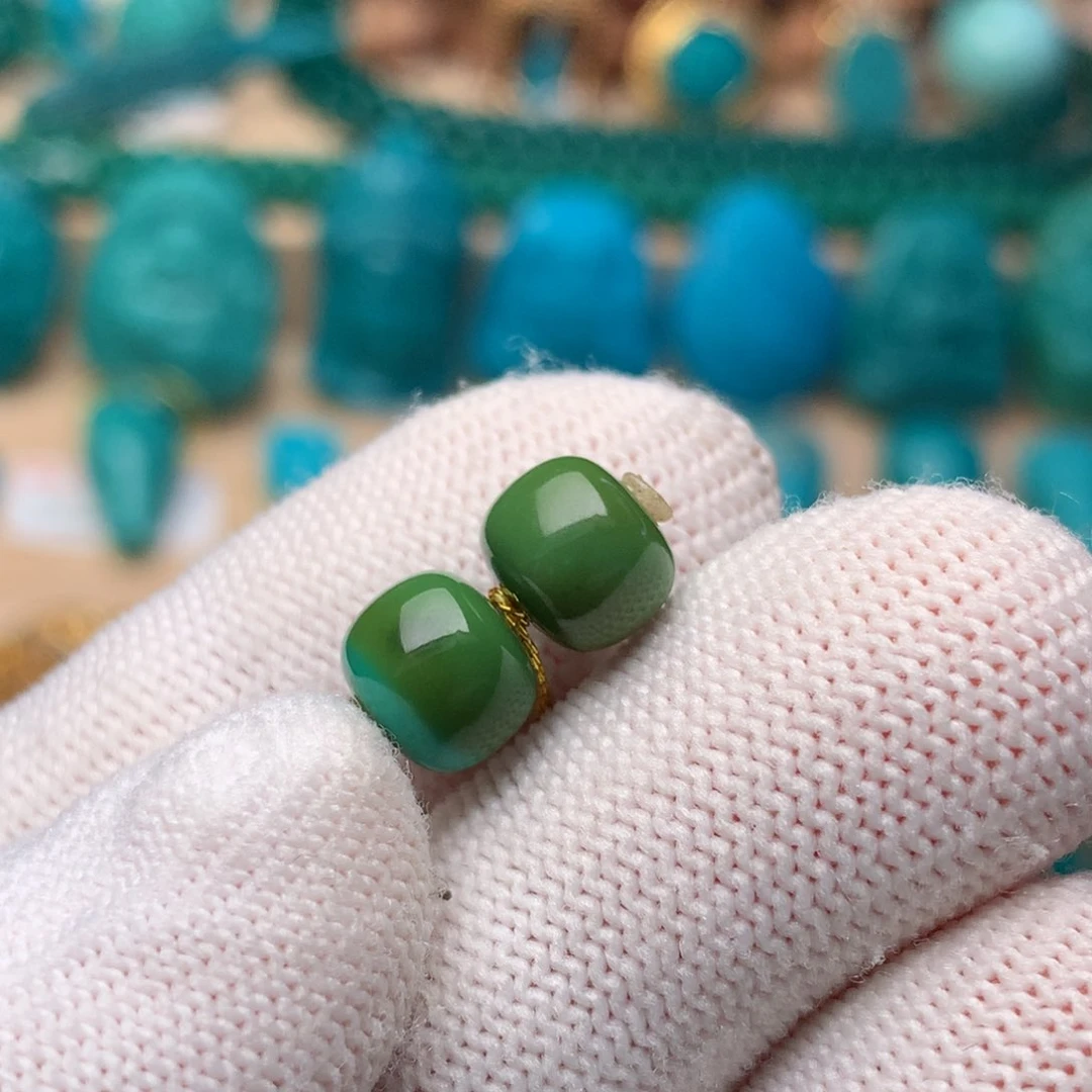 未镶嵌绿松石珠宝奇石8m m