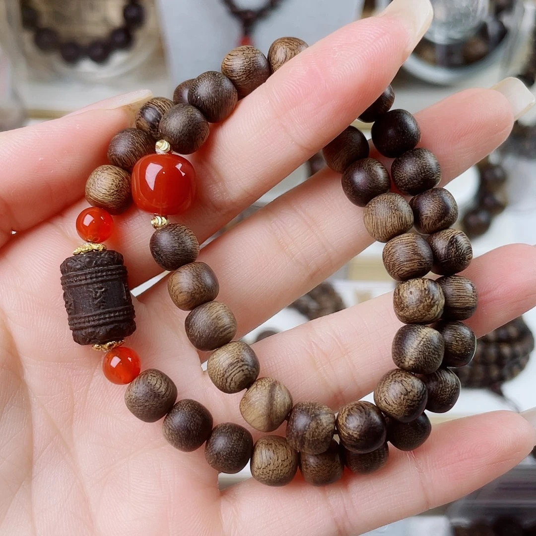 手串沉香越南芽庄老白棋窖藏古董瘤疤0.8