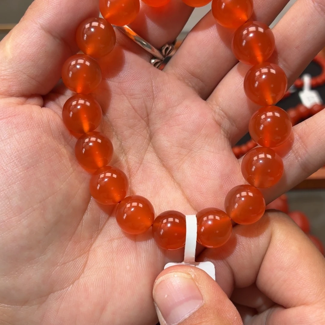 南红玛瑙单圈未镶嵌原矿保山小庄冰红卡12