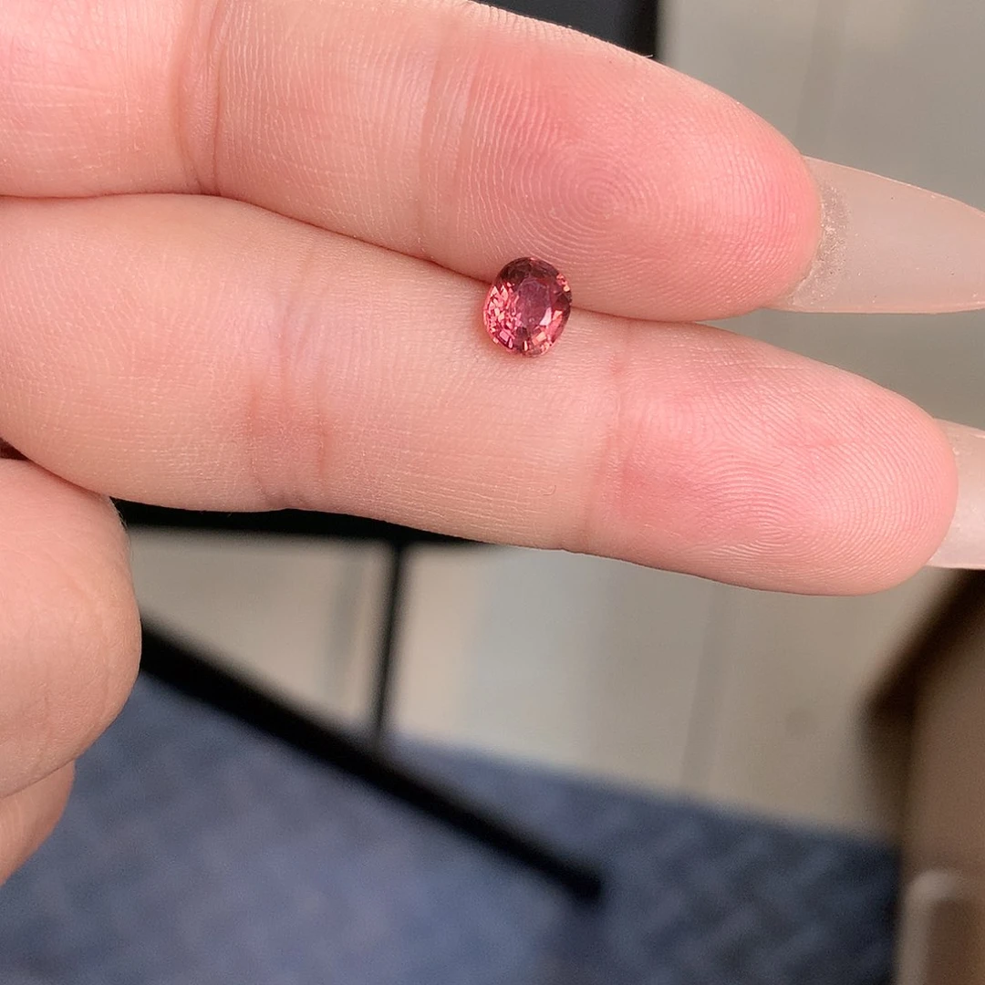 碧玺天然粉橙色碧玺裸石福利未镶嵌