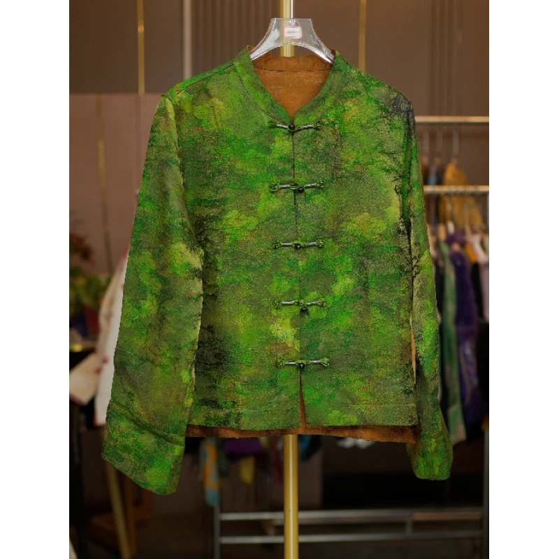 高定开衫上衣9937-绿意重工花萝老料时尚高级国风上衣
