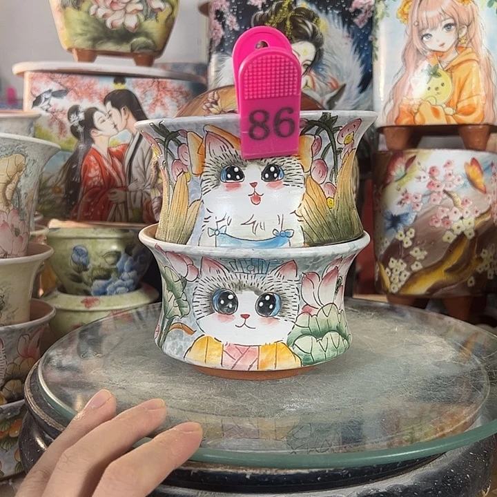 满38包邮 景德镇幸运花盆