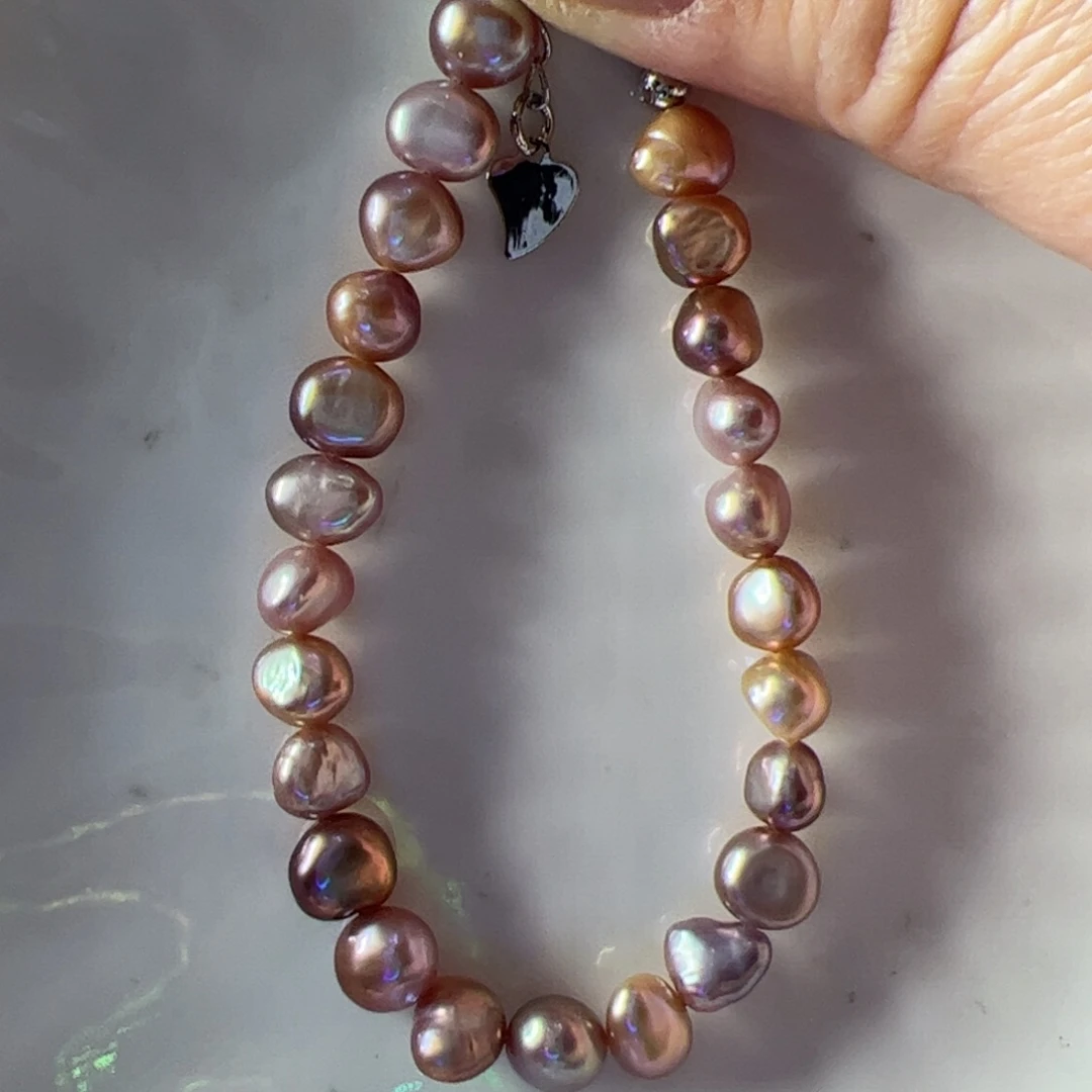 淡水珍珠合金手链