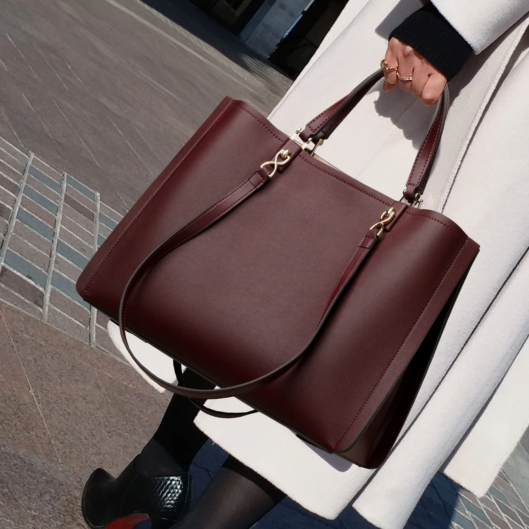 CCAMO真皮包包女款单肩托特包女大容量包包上班通勤百搭气质女包