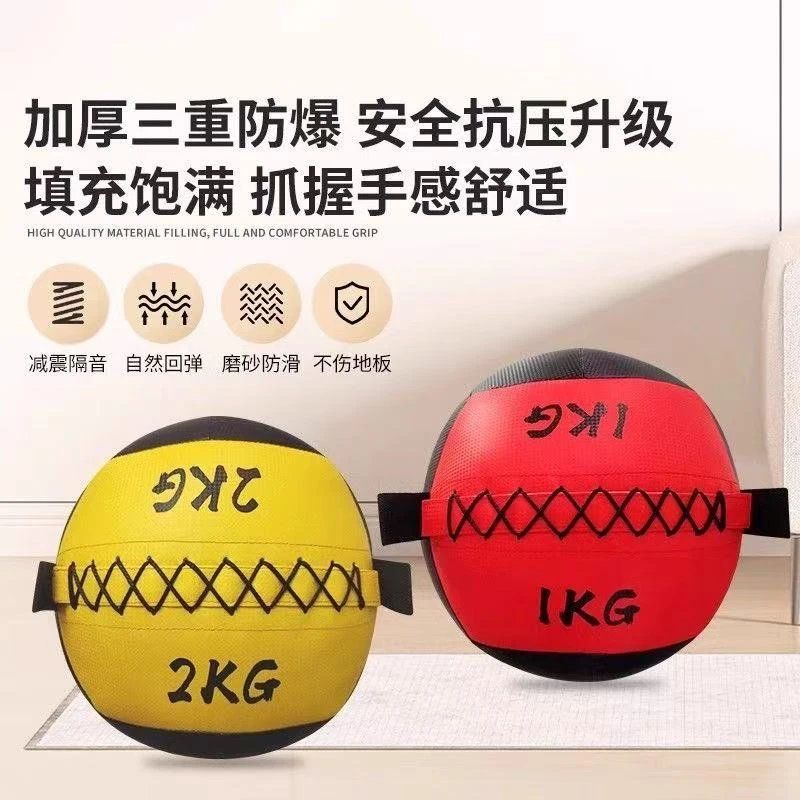 狮度尔健身药球软式成人儿童运动训练深蹲康复实心球平衡药球墙球