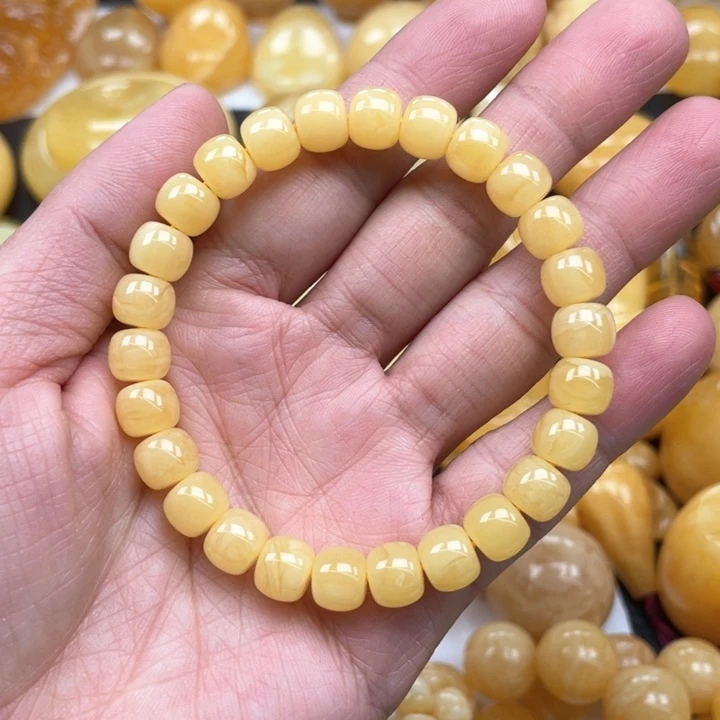 蜜蜡裸石未镶嵌蜜蜡手串