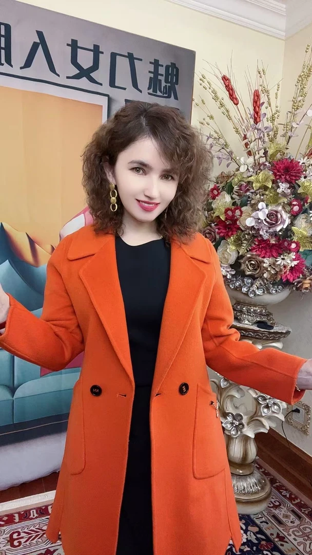 MODA KIZ女西装领大衣韩版双面洋气外套