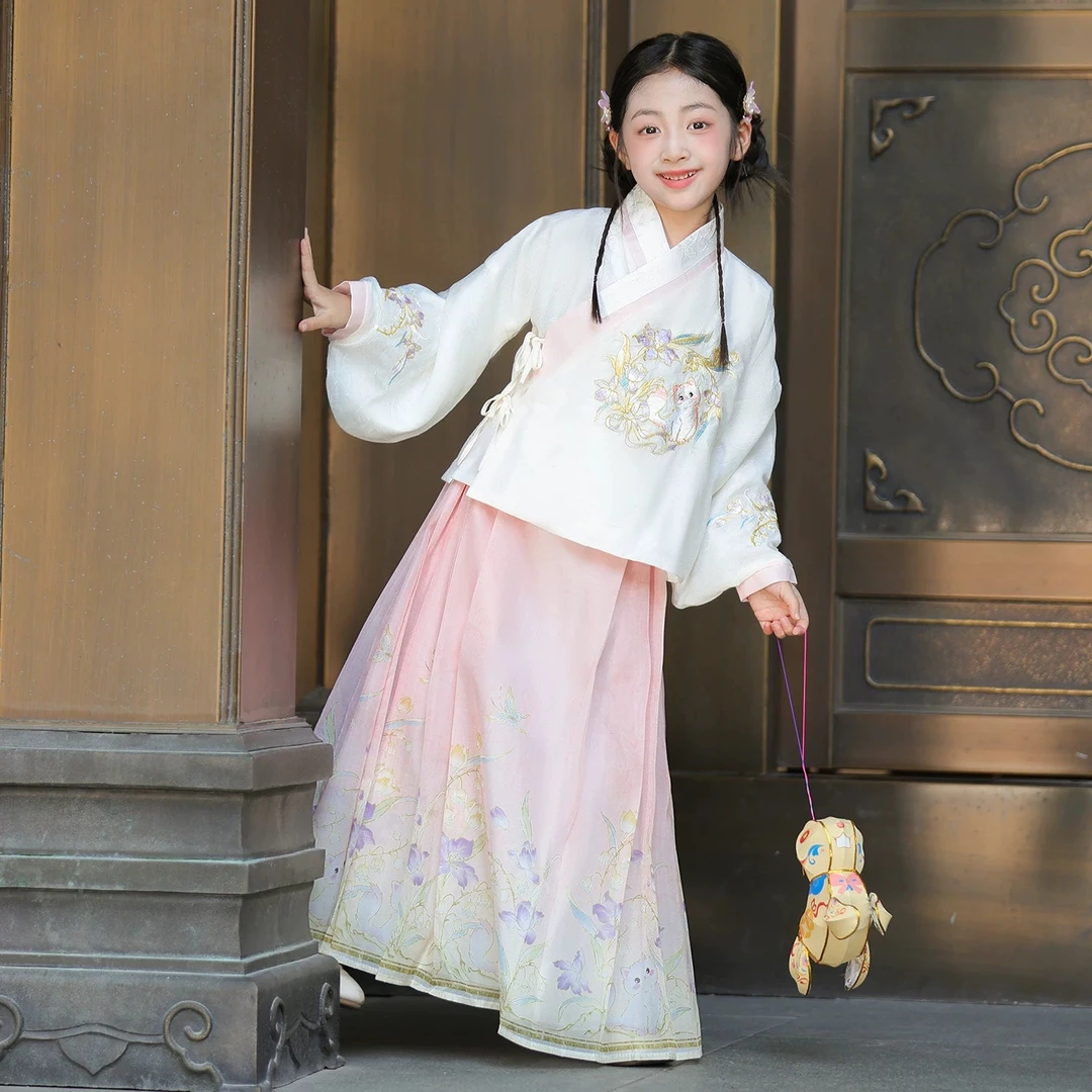 汉服女童套装秋季2025新款古风新中式小女孩国风唐装儿童春款古装