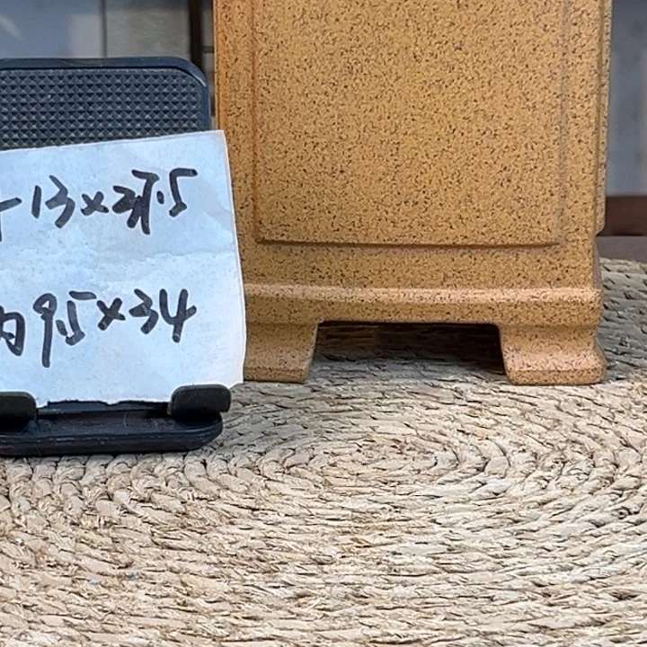 黄***两紫砂花盆 柴烧特价奎面签筒051