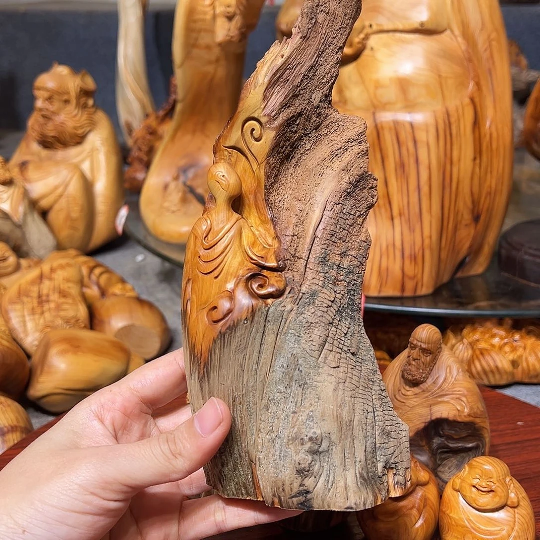 柏木（崖柏）电****）崖柏木手把件摆件