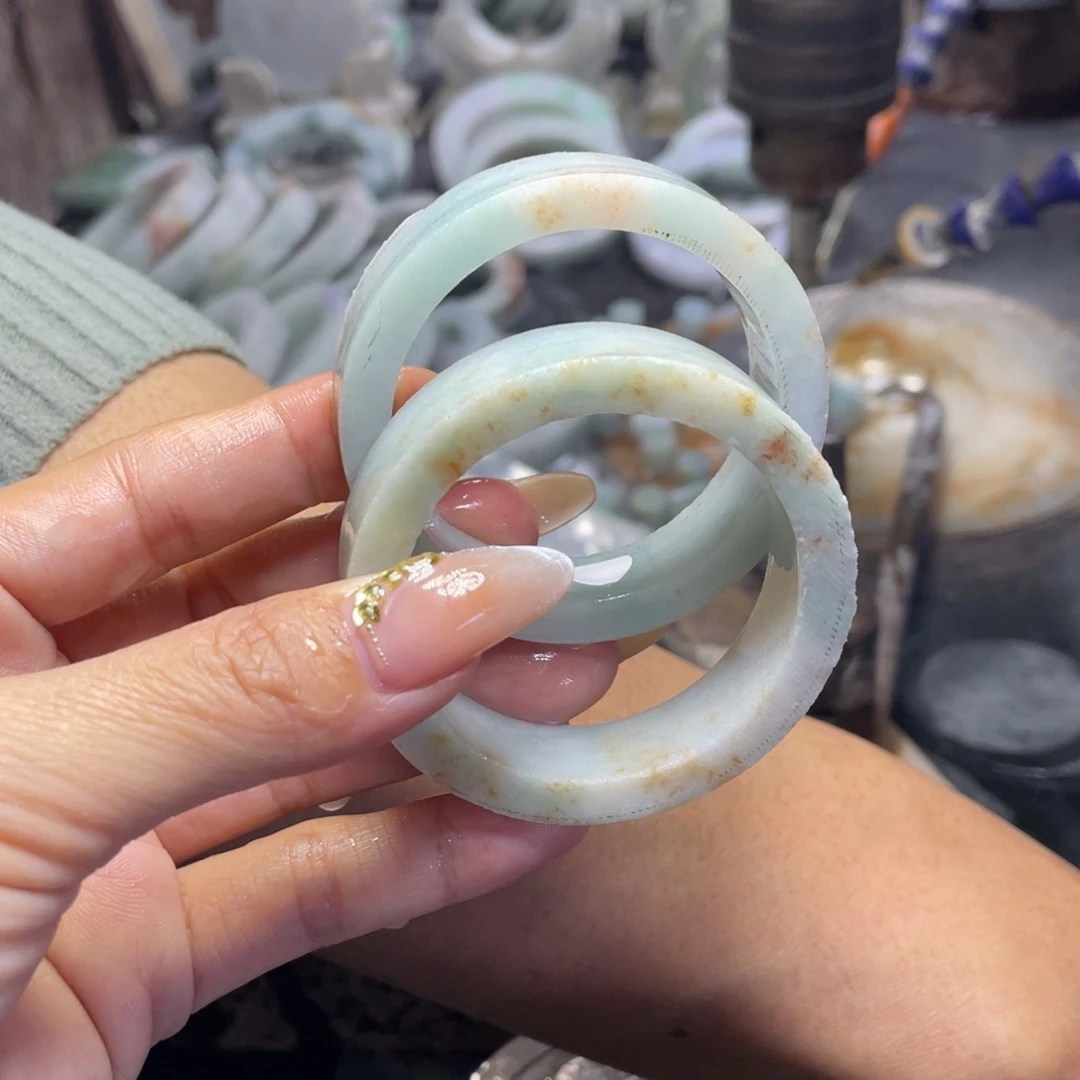 未镶嵌定制翡翠童镯45-46