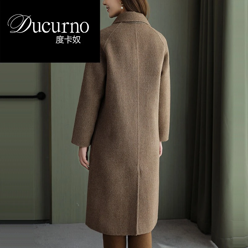 高级感双面呢大衣女中长款2025新款大码高端加厚羊毛呢外套秋冬季