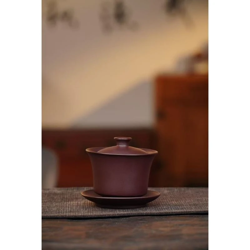 丨三才盖碗  龙血砂  茶台轻奢雅品