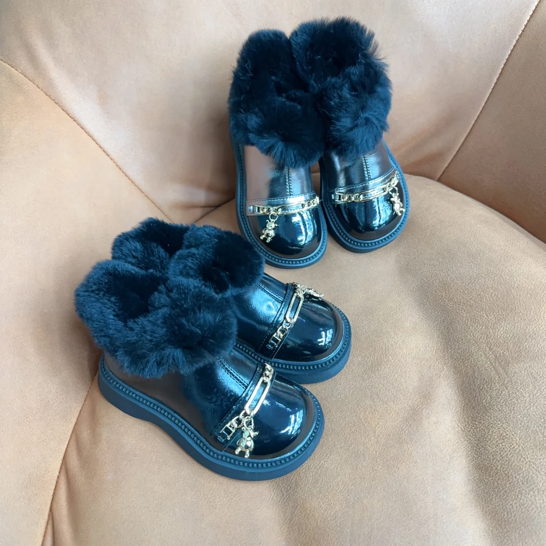 【小胖子专属】6005加绒公主毛毛鞋冬季新款儿童保暖棉鞋