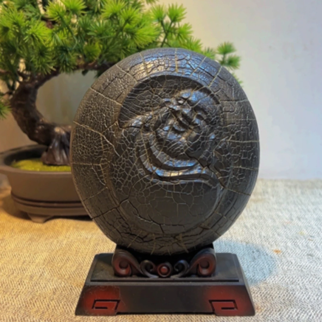 湖南郴州龟纹石弥勒佛收藏摆件