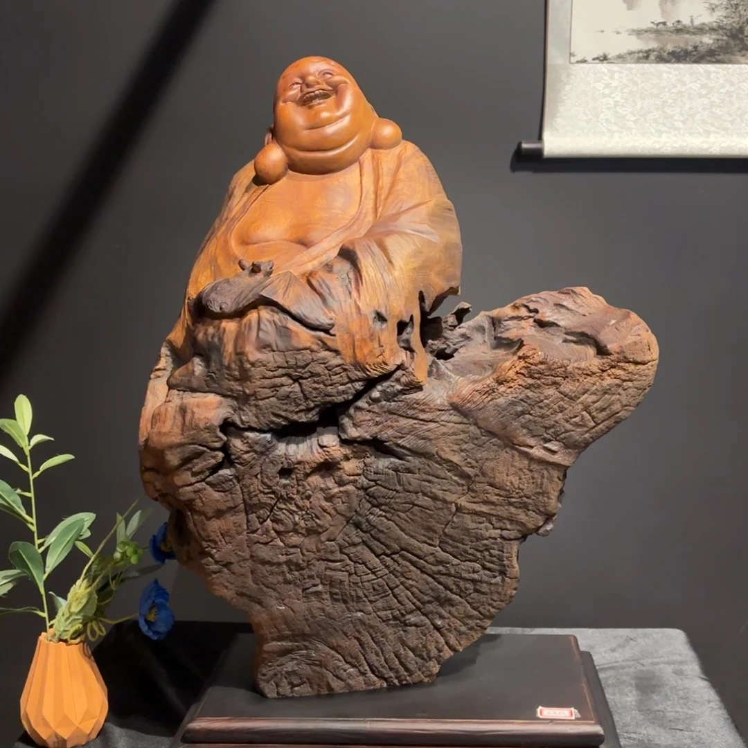 融***驼香樟木弥勒笑口常开