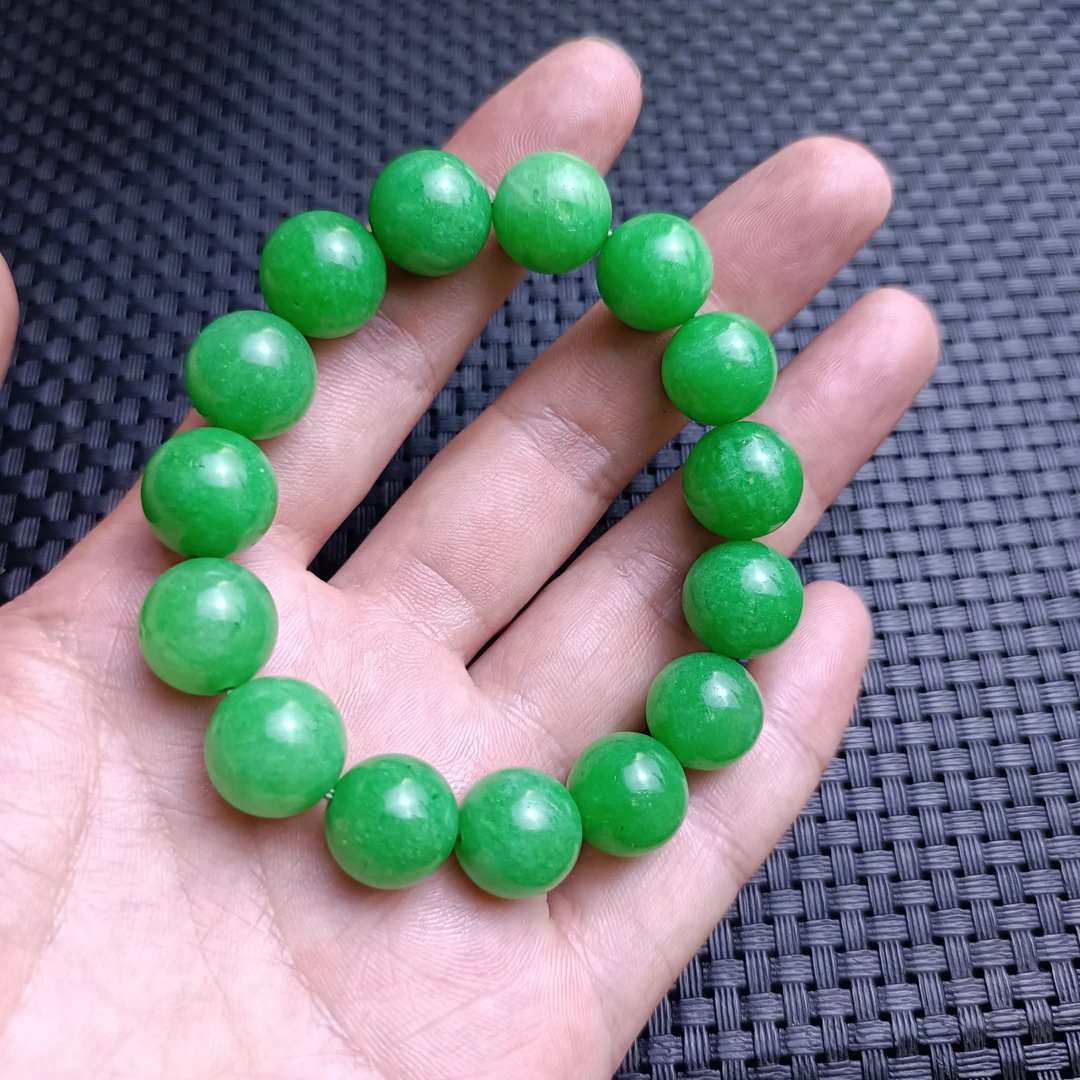 精美翡翠干青手串卡15手链色泽美观