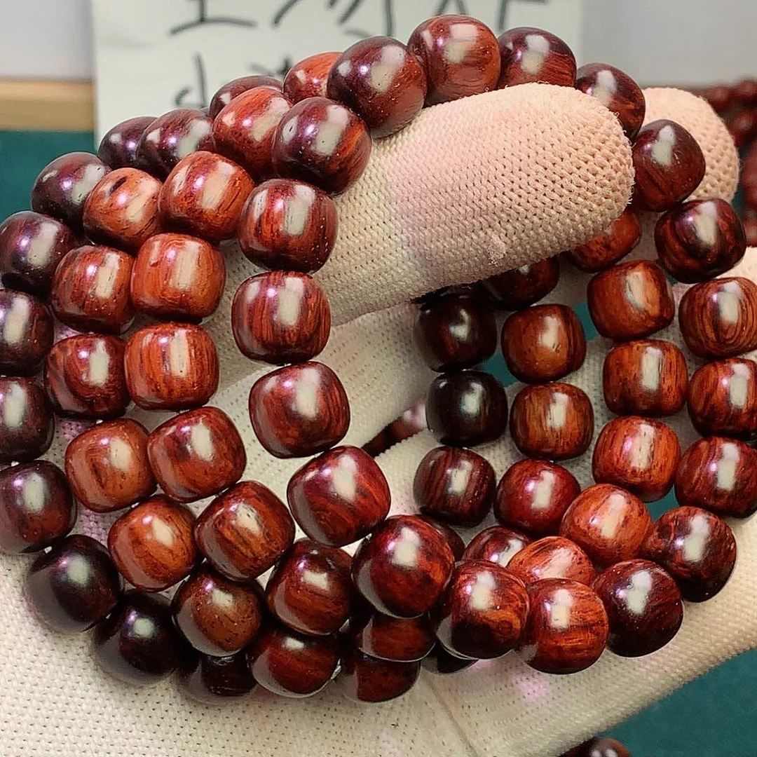 黄花梨/降香黄檀手串/手链10x11海南红降满结油芝麻点