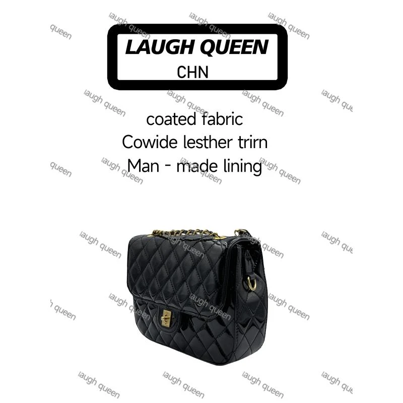 Laugh Queen手工打造真皮女士新款包10510双肩 金色黑色 复