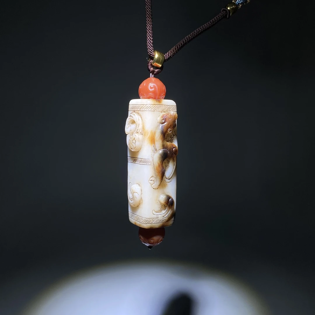 明-古玉螭龙玉勒子挂件2503020042