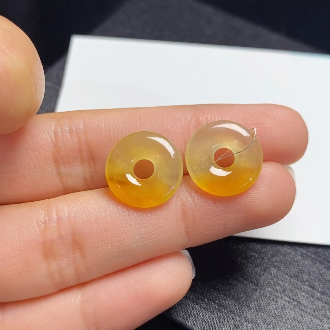 翡翠耳饰未镶嵌裸石甜甜圈