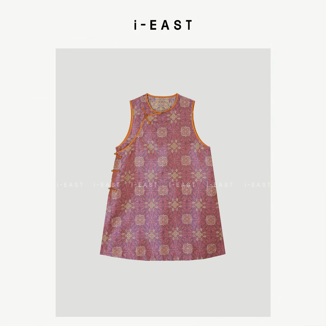 i-EAST 云间缥缈~新中式国风提花无袖连衣裙-5C GF5293