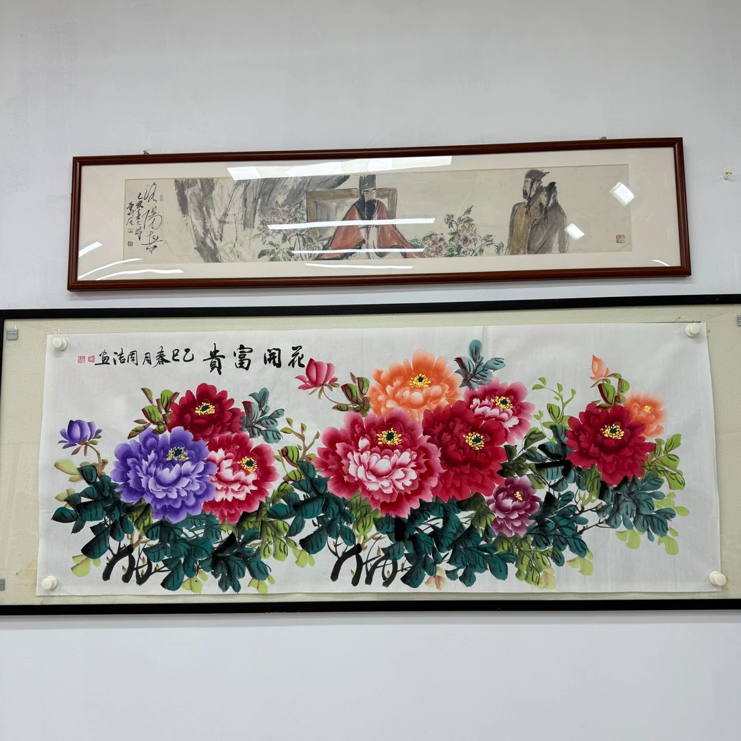 手绘国画《花开富贵》180乘70画心不装裱