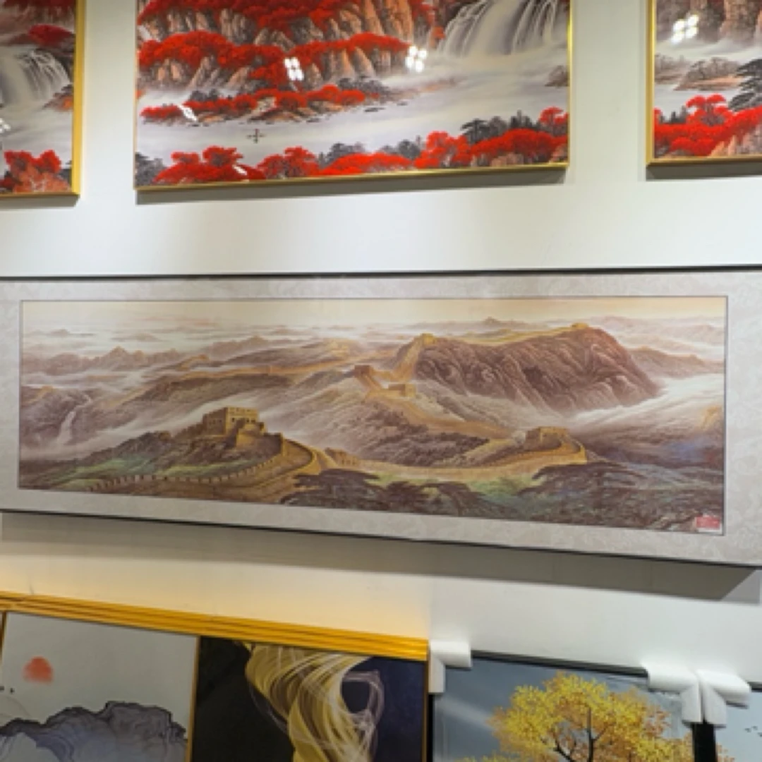 中式万里长城晶瓷画客厅书房背景墙装饰画