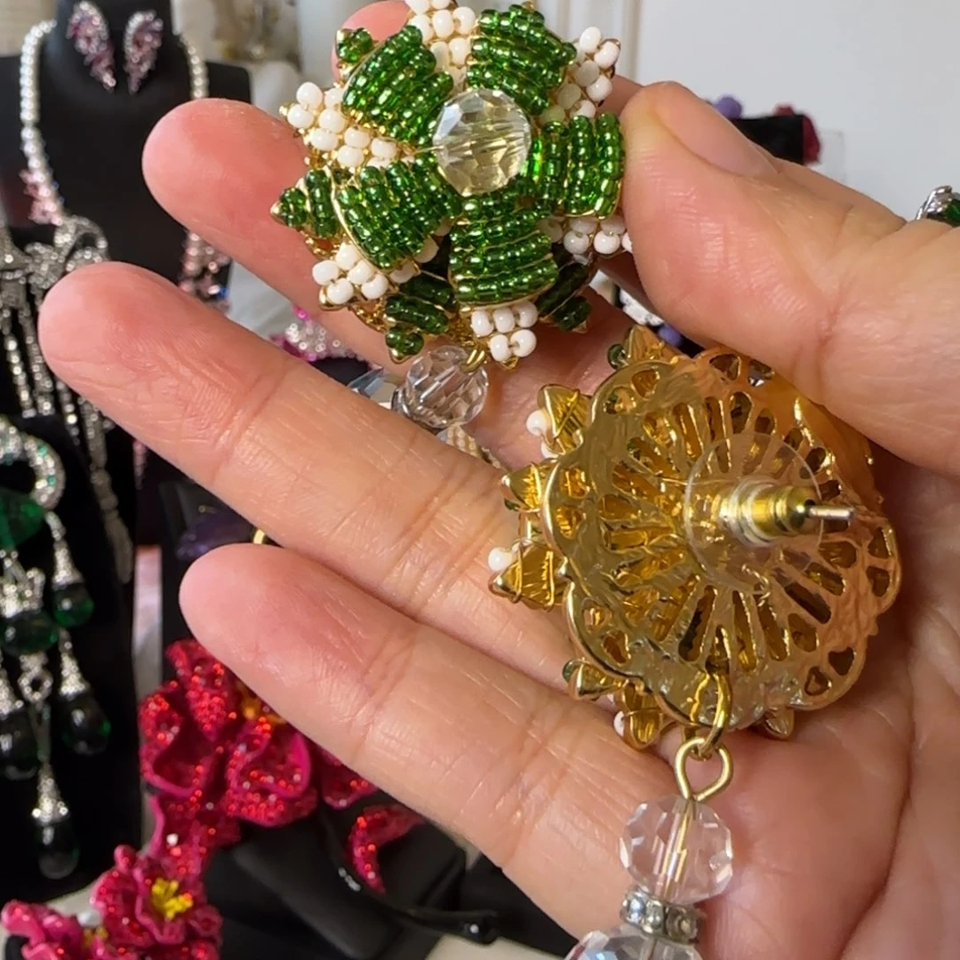 冰***儿琉璃纯铜合金耳饰