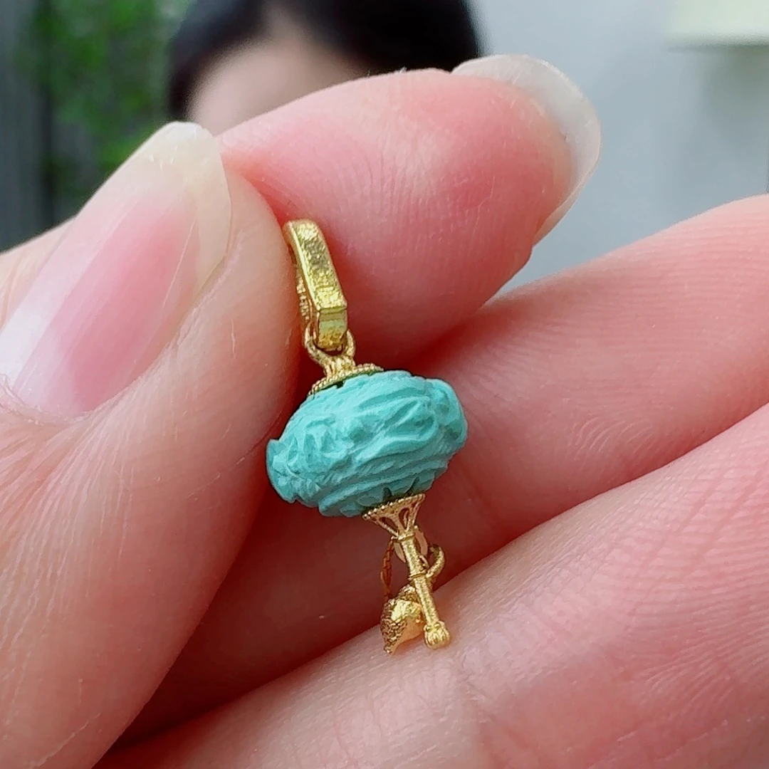 18K金镶嵌绿松石珠宝奇石