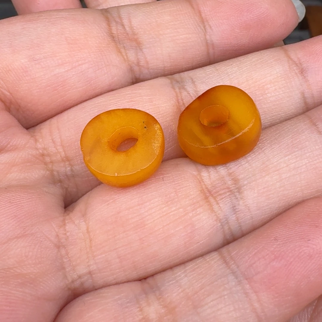 蜜蜡颈饰未镶嵌对珠不退不换
