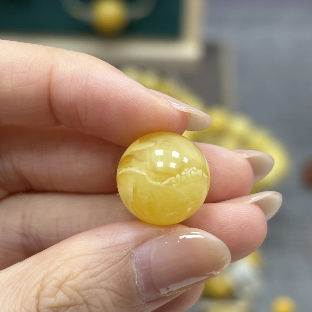 15.0mm 小妖珠宝天然原矿琥珀蜜蜡